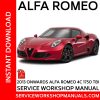 Alfa Romeo 4C 1750 TBI Service Workshop Manual