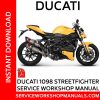 Ducati 1098 Streetfighter Service Workshop Manual