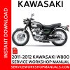 Kawasaki W800 2011-2012 Service Workshop Manual