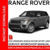 2013 Onwards Range Rover Sport L494 Service Workshop Manual