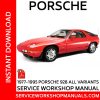 Porsche 928 Service Workshop Manual 1977-1995