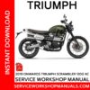 Triumph Scrambler 1200 XC 2019 Onwards Service Workshop Manual