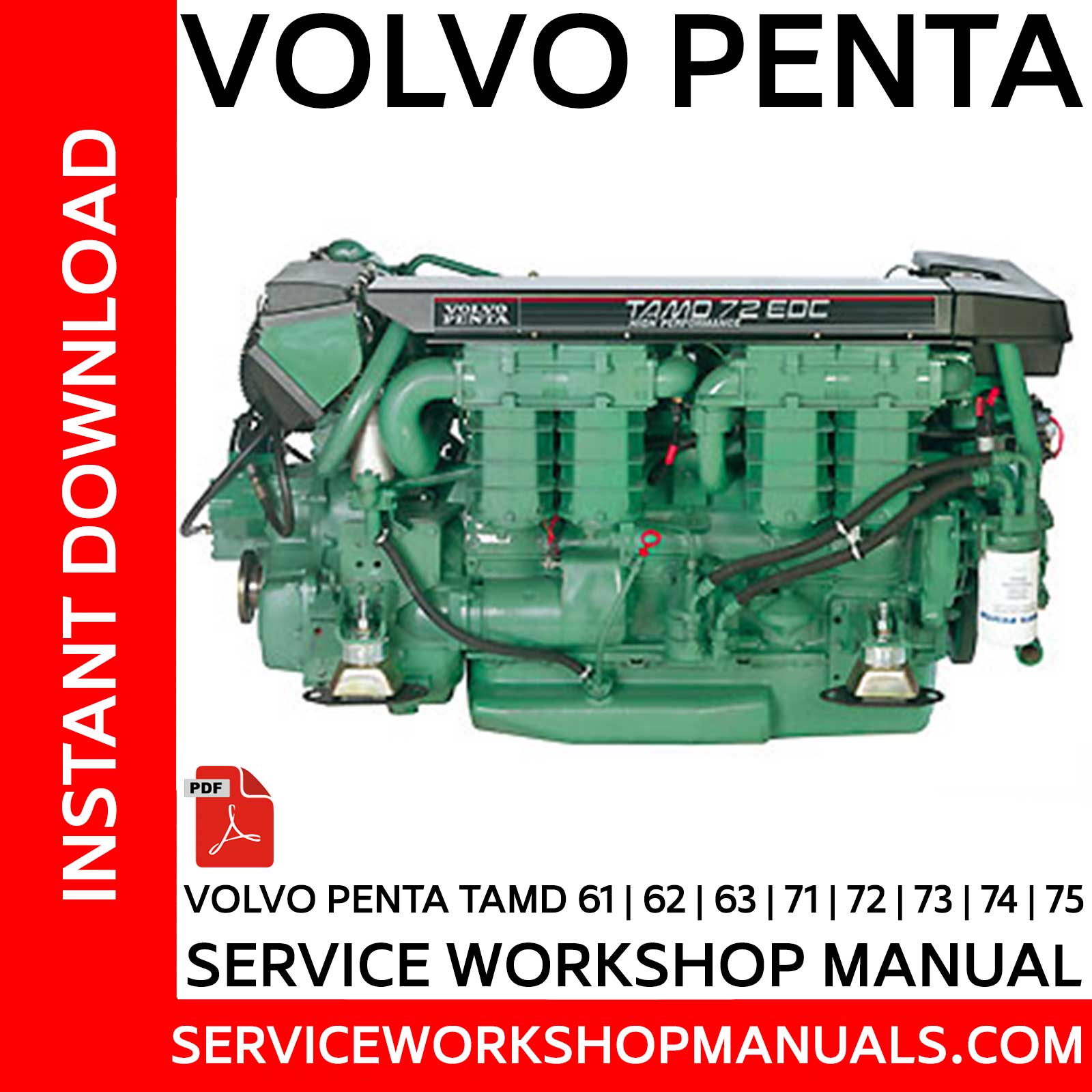 Volvo Penta TAMD 61, 62, 63, 71, 72 Service Manual Service