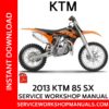 KTM 85 SX 2013 Service Workshop Manual