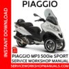 Piaggio MP3 500ie Sport Service Workshop Manual